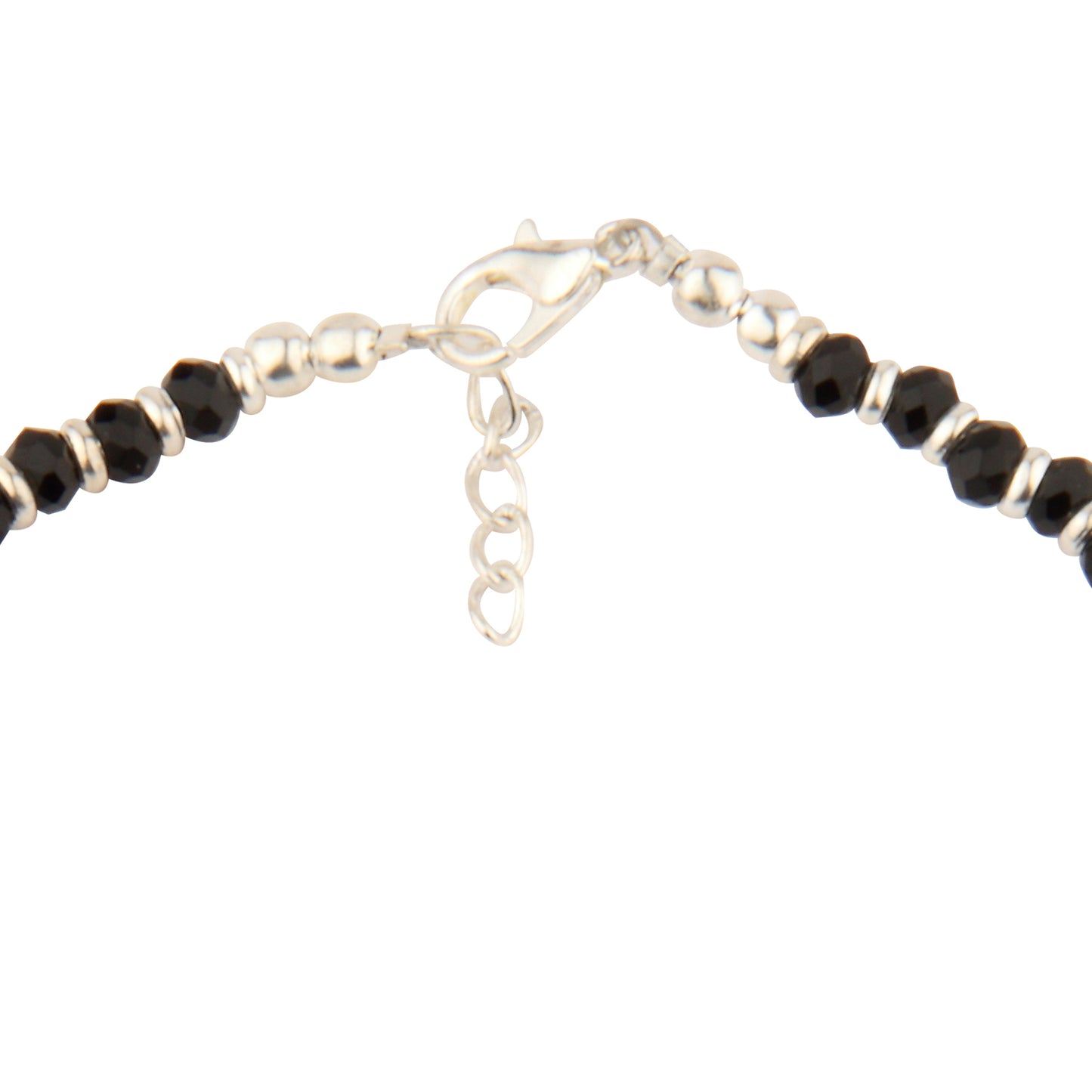 Boho Black Beaded Anklet with Silver Leaf Charms | Adjustable Ethnic Style Foot Jewelry