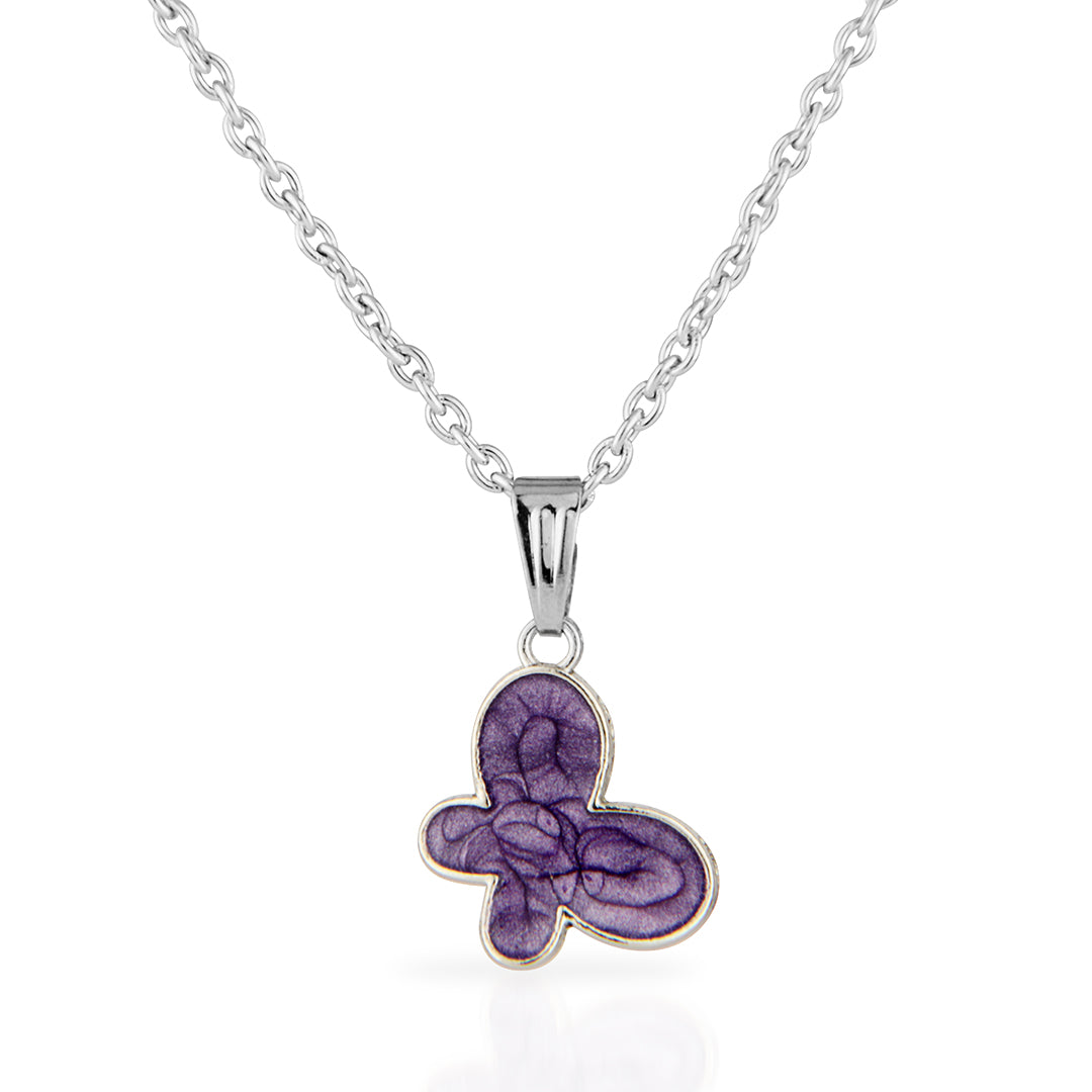 Minimalist Purple Butterfly Necklace