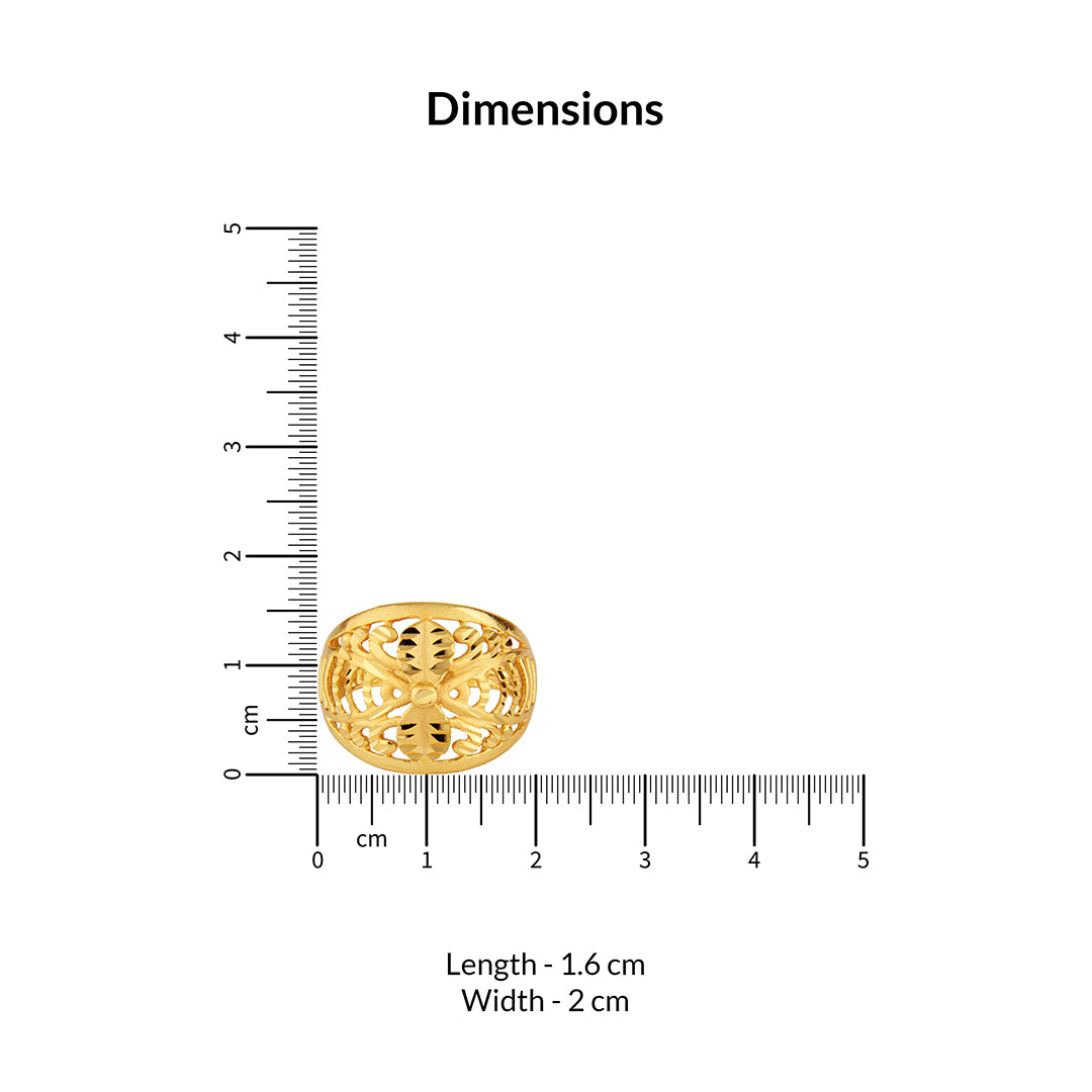 Ornate Gold Floral Filigree Ring