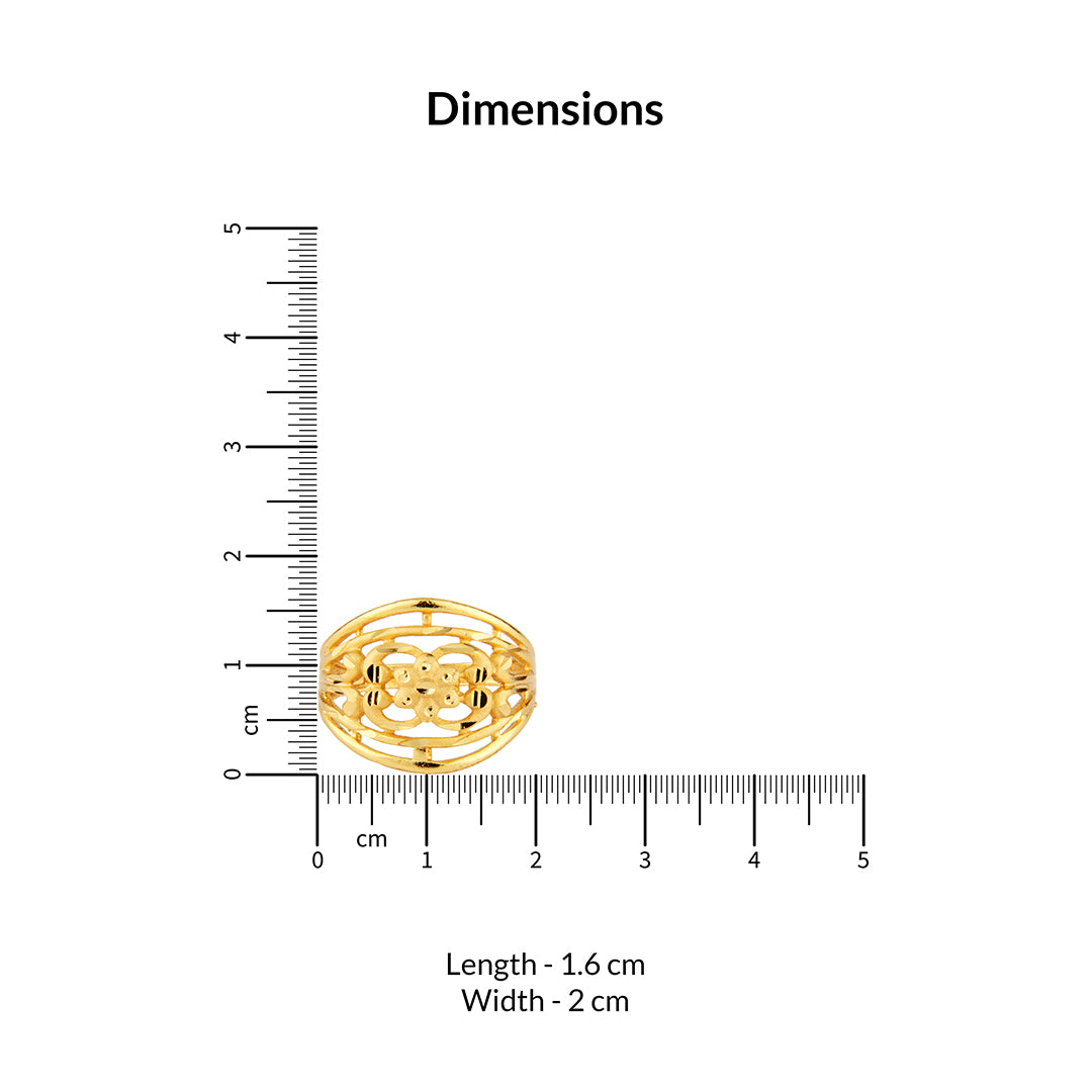 Contemporary Gold Dome Ring with Abstract Design