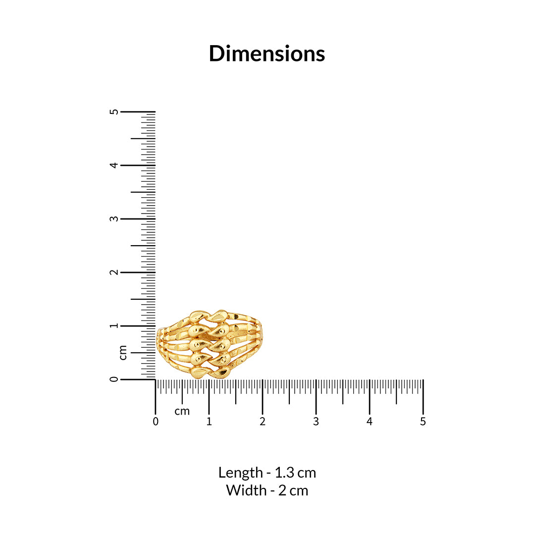 Sculptural Gold Multi-Band Ring with Textured Accents
