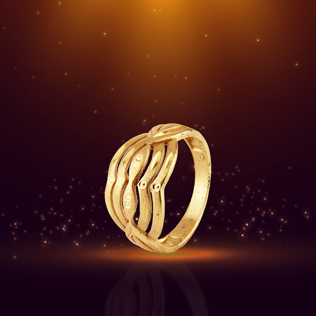 Modern Wavy Gold Multi-Band Ring
