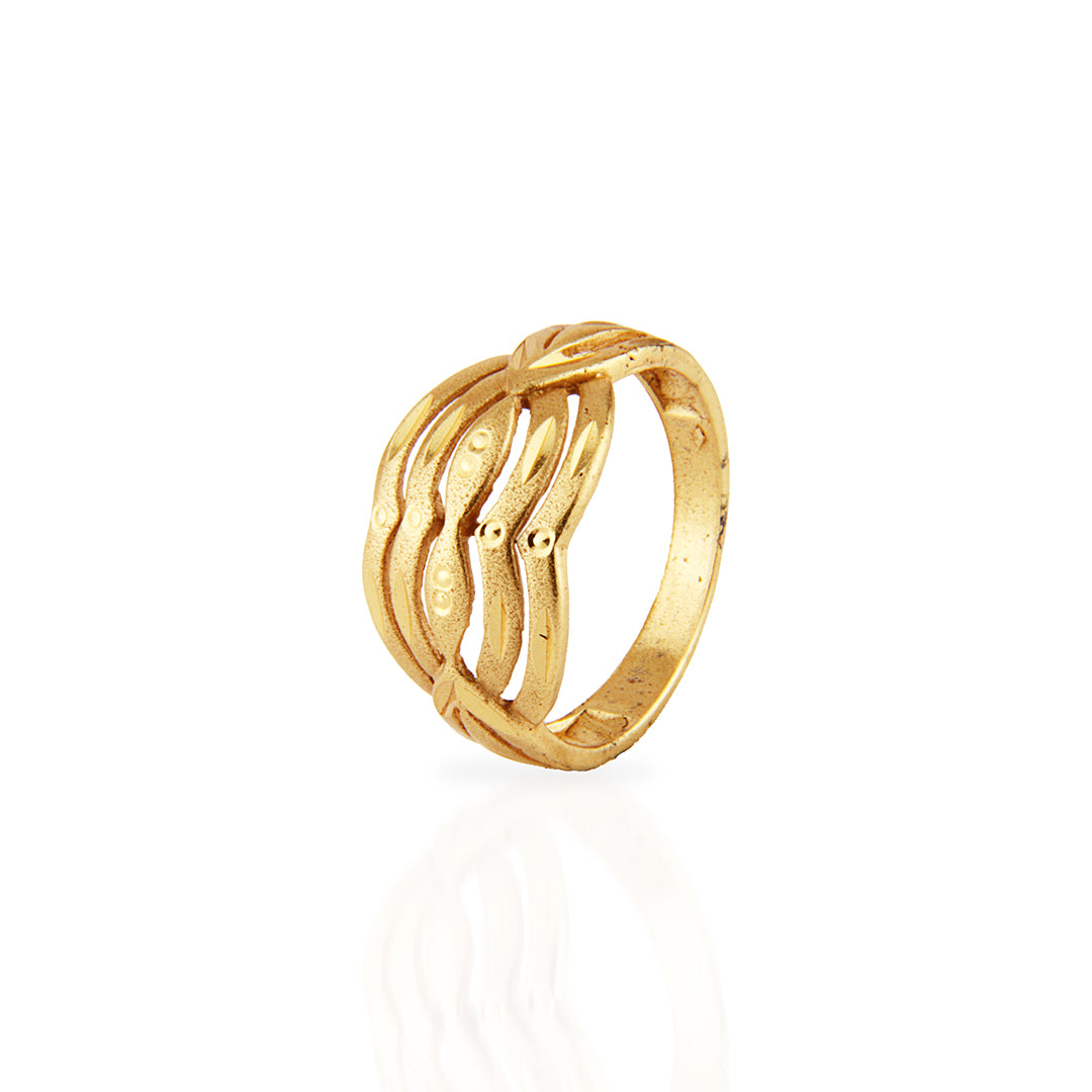 Modern Wavy Gold Multi-Band Ring