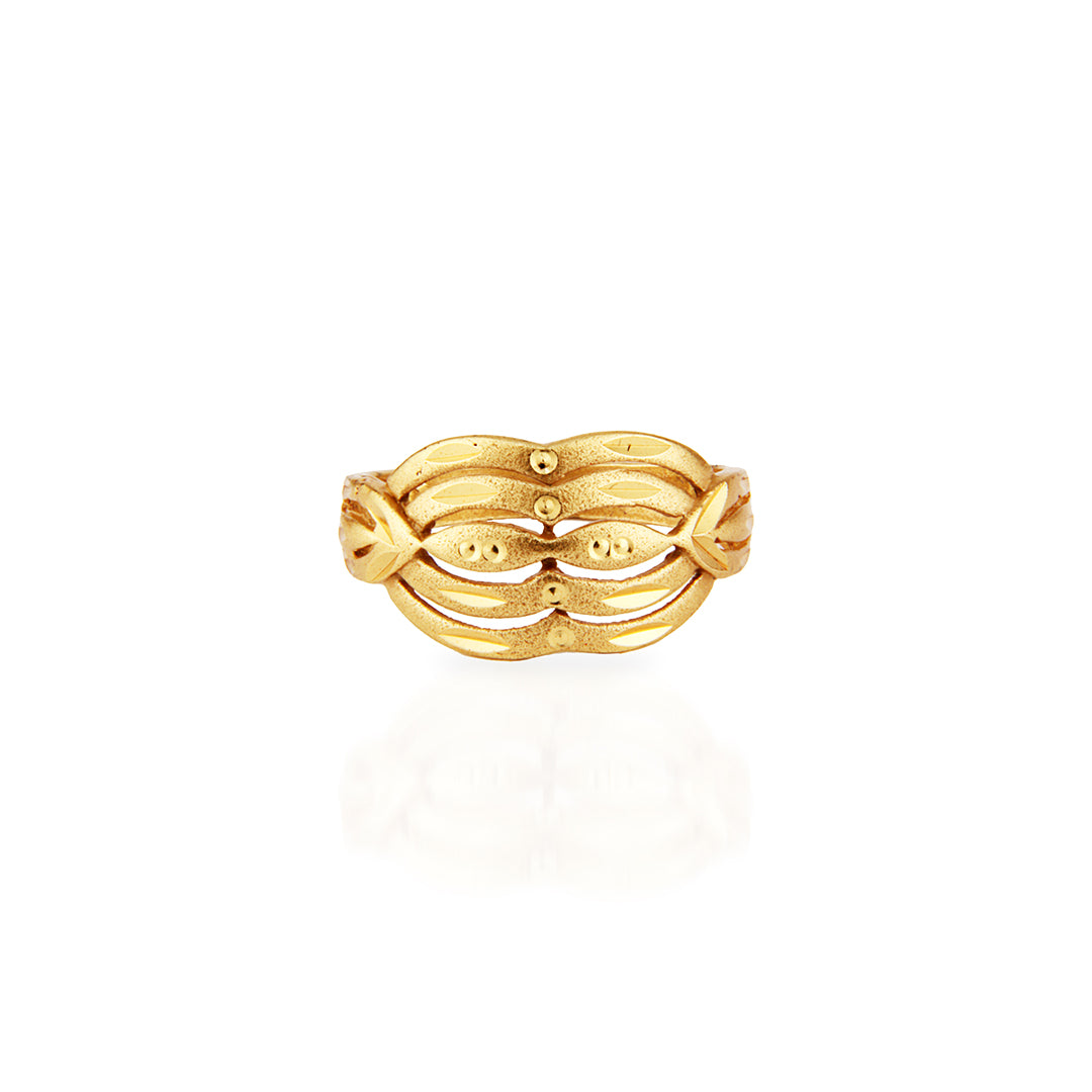 Modern Wavy Gold Multi-Band Ring