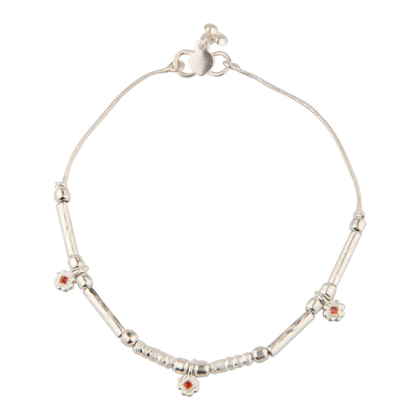 Sleek Modern Bar and Bead Anklet for Women | Artificial Payal Jewelry