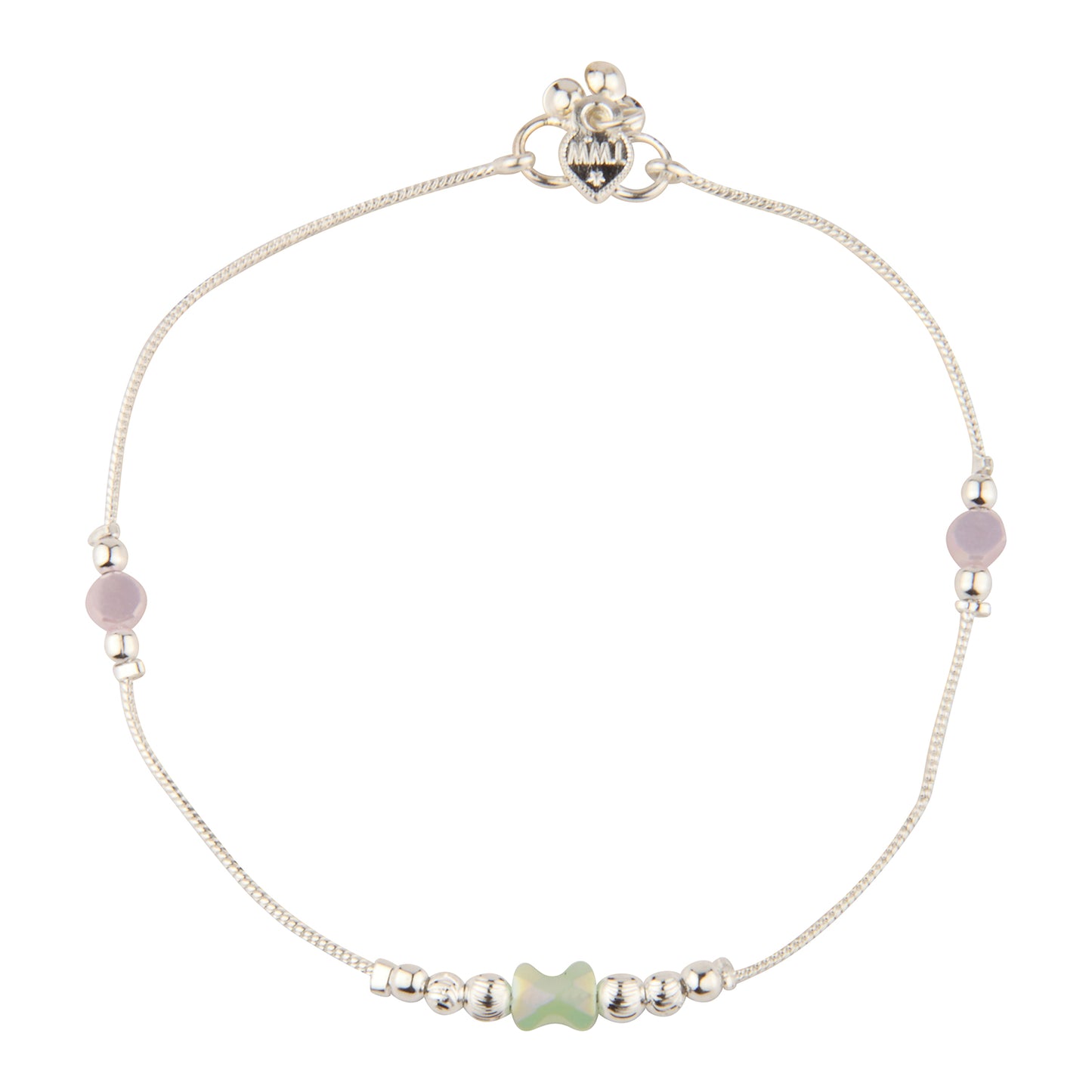 Delicate Pastel Bead Anklet with Minimalist Chain | Artificial Payal