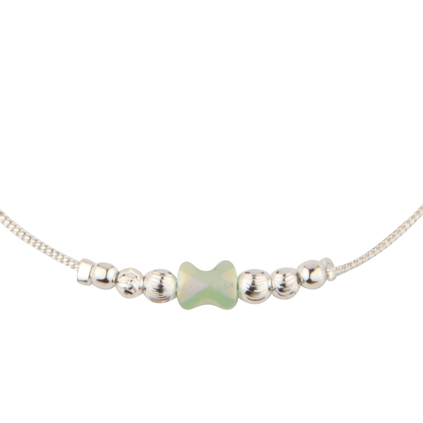 Delicate Pastel Bead Anklet with Minimalist Chain | Artificial Payal