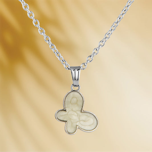 Minimalist White Butterfly Necklace