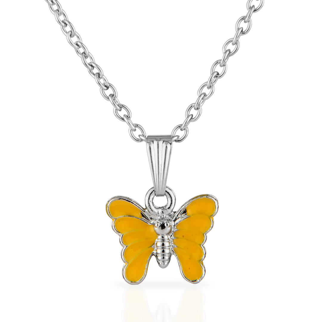 Dainty Yellow Butterfly Charm Necklace - Fun & Stylish