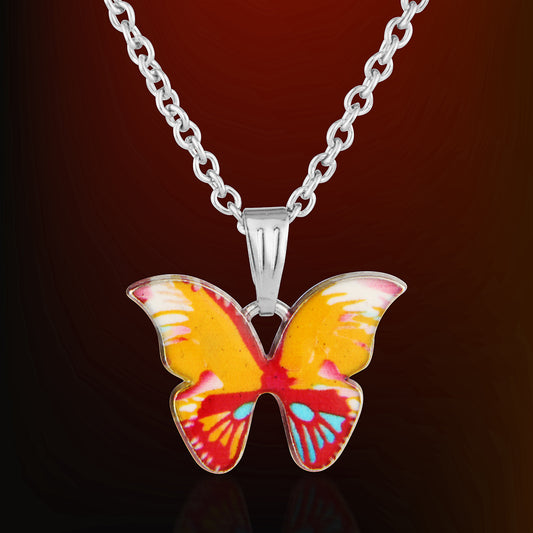 Artistic Patterned Butterfly Necklace