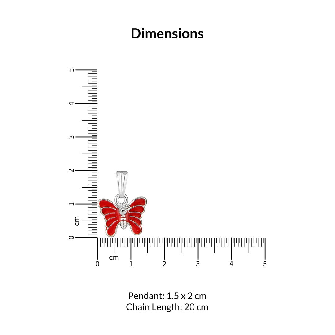 Dainty Red Butterfly Charm Necklace - Fun & Stylish