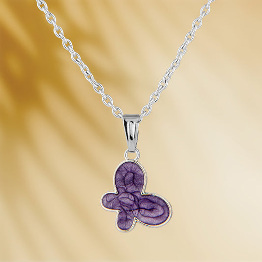 Minimalist Purple Butterfly Necklace