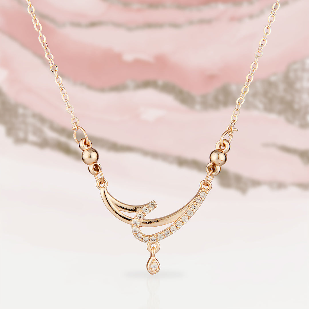 Elegant Rose Gold Teardrop Pendant Necklace