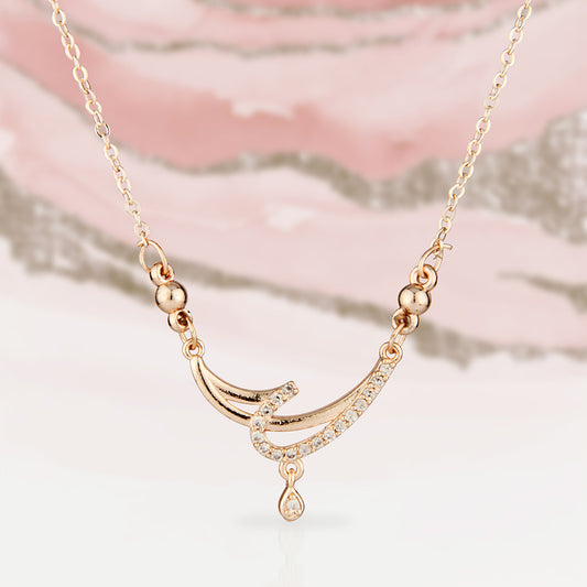 Elegant Rose Gold Teardrop Pendant Necklace
