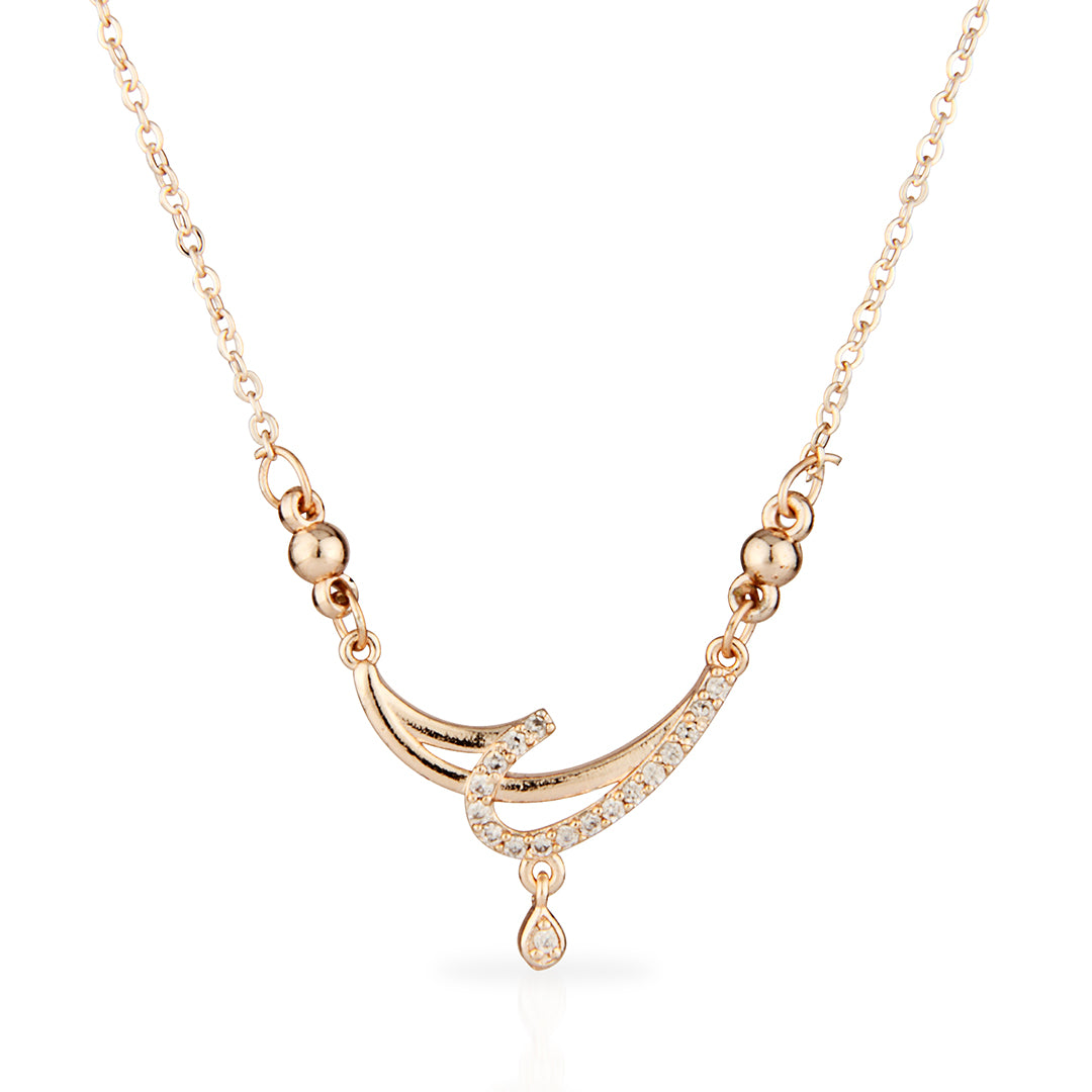 Elegant Rose Gold Teardrop Pendant Necklace