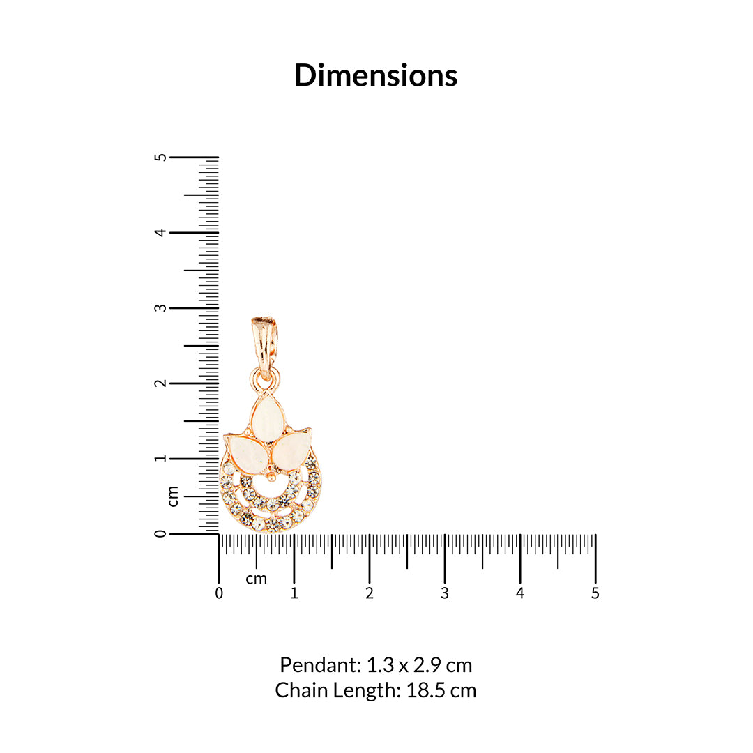 Rose Gold Plated Floral Necklace with Crystals