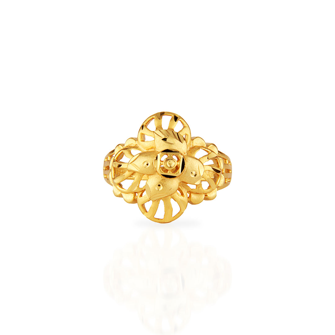 Intricate Filigree Gold Heart Ring