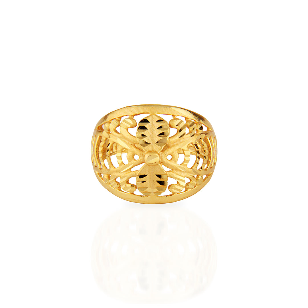 Ornate Gold Floral Filigree Ring
