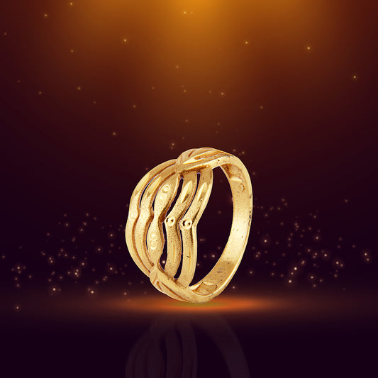 Modern Wavy Gold Multi-Band Ring