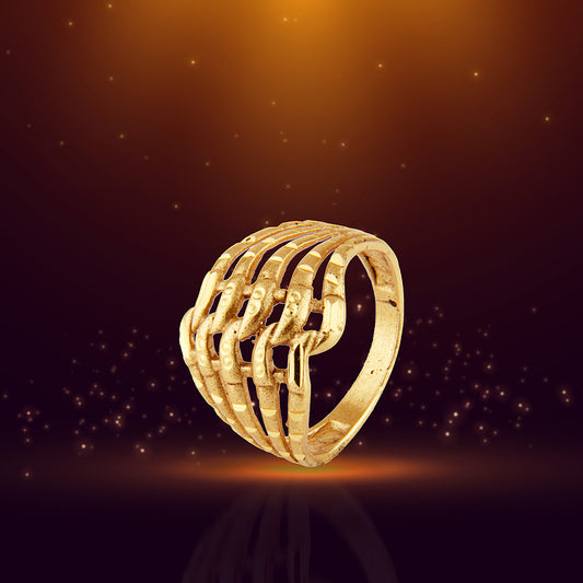 Elegant Gold Woven Basket Weave Ring