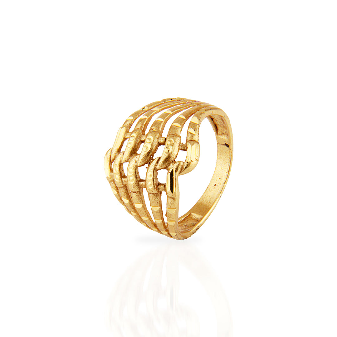 Elegant Gold Woven Basket Weave Ring
