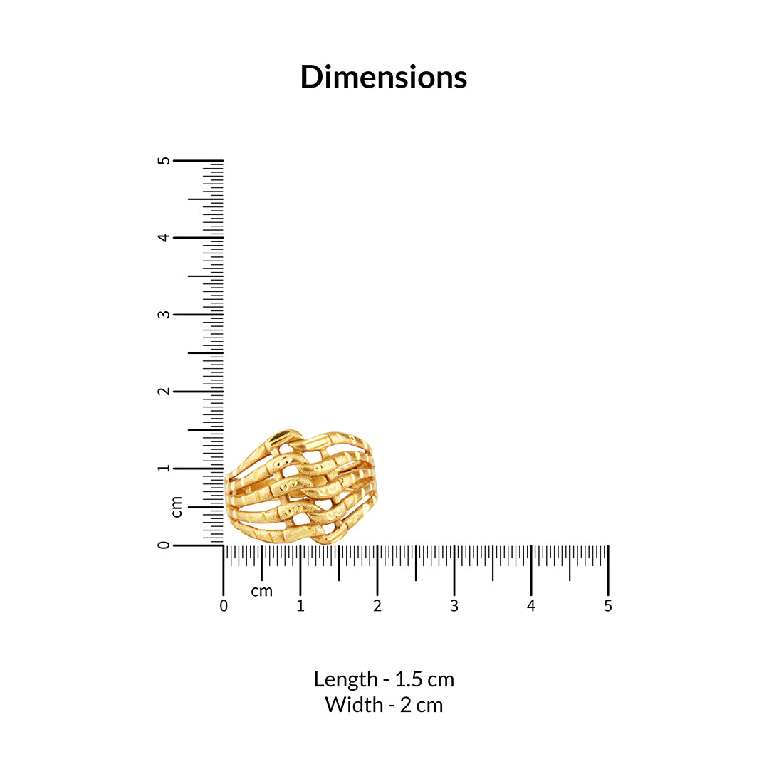 Elegant Gold Woven Basket Weave Ring
